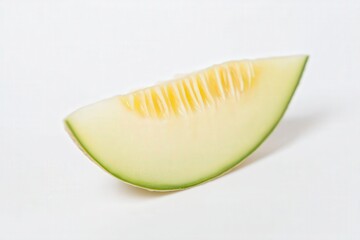 Fresh slice of honeydew melon isolated on white background
