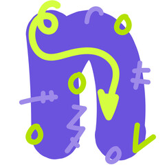 Fun Doodle Scribble Alphabet Font Graphic Illustration