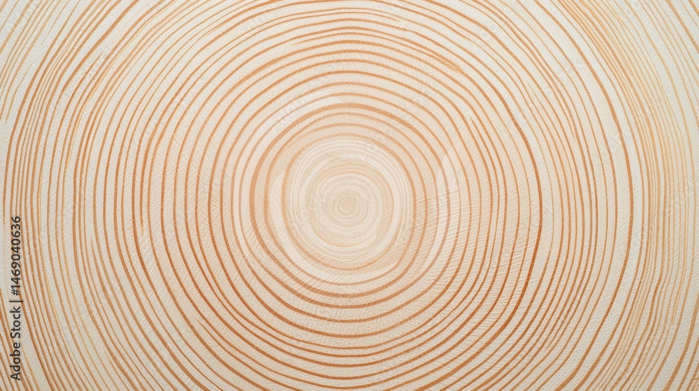 Poster a close-up view of a tree trunk, showcasing the concentric rings formed by the growth of the tree ov