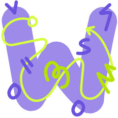 Fun Doodle Scribble Alphabet Font Graphic Illustration