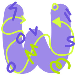 Fun Doodle Scribble Alphabet Font Graphic Illustration