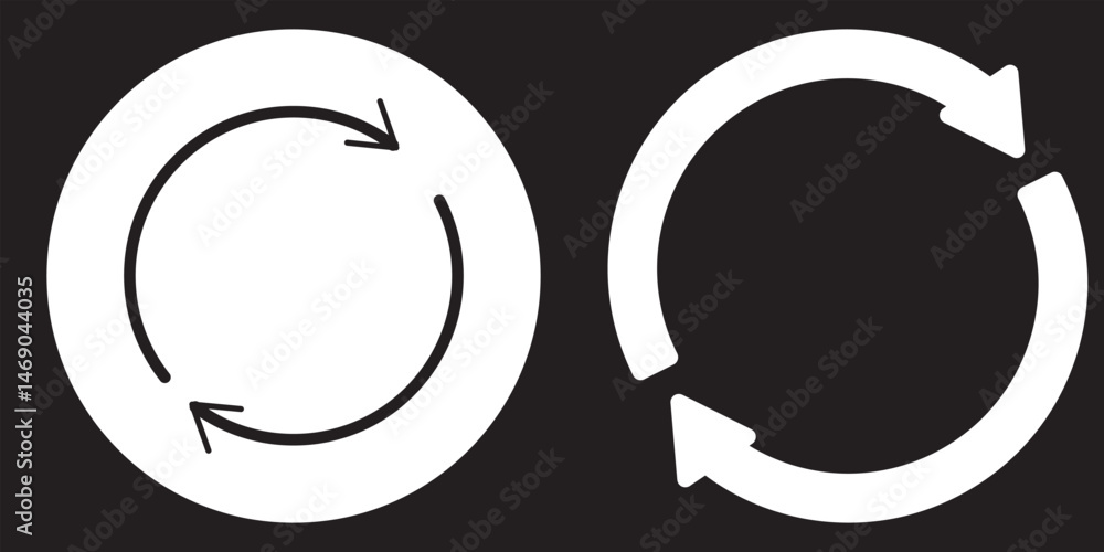 Poster repeat icon. repeating vector symbol. simple return outline icons. double arrow icon. refresh icon d