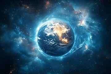 Stunning celestial view of the planet earth.