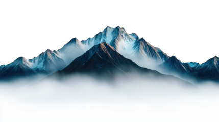 Majestic fog-covered mountains panoramic view serene landscape nature tranquil environment