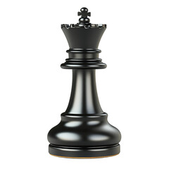 Fototapeta premium Elegant black chess piece standing alone on a wooden board ready for a strategic game of chess and intense competition isolated on transparent background..
