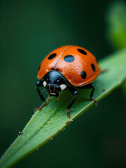 Naklejka premium Invasive ladybug species threaten native biodiversity, disrupting ecosystems and outcompeting local species, raising