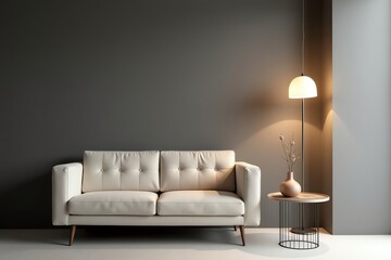 Serene living room with minimal design