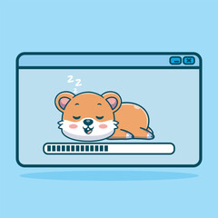 Illustration vector grapich of sleeping hamster perfect for character design 