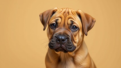 Obraz premium Shar-Pei Mix Puppy Looking Sad