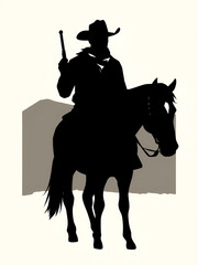 Naklejka premium Western | Minimalist and Simple Silhouette - Vector illustration