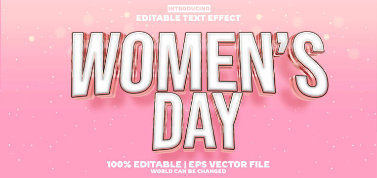 International Women Day editable text effect in new modern trend style