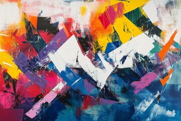 Fototapeta premium A vibrant abstract painting with bold colors.