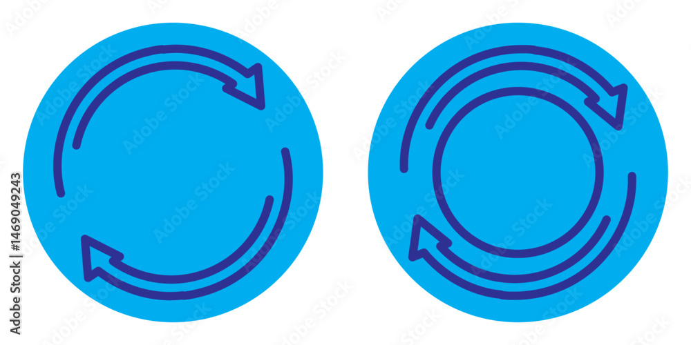Poster simple vector icon circular arrow, circle arrow icon set. circular arrow icon, refresh, reload, rota