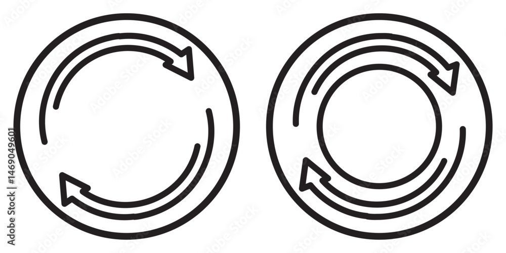 Poster repeat icon. repeating vector symbol. simple return outline icons. double arrow icon. refresh icon d