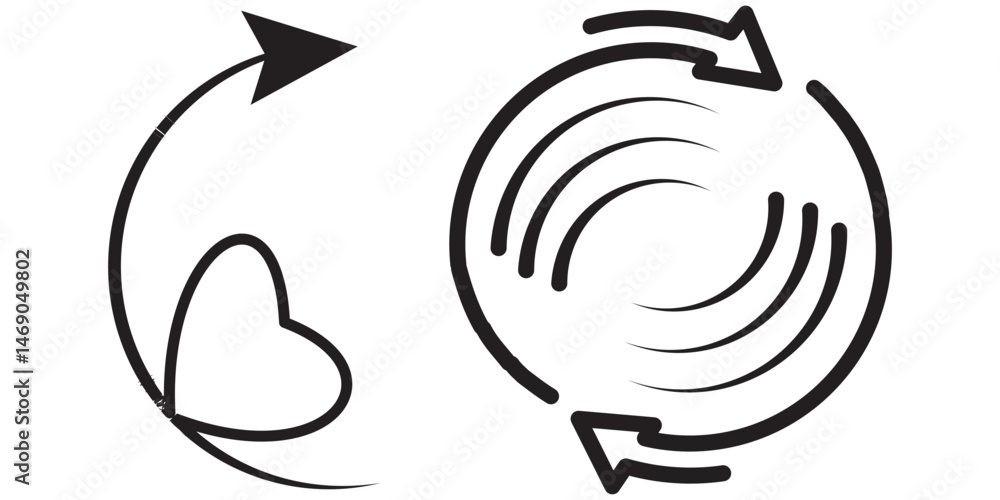 Poster repeat icon. repeating vector symbol. simple return outline icons. double arrow icon. refresh icon d
