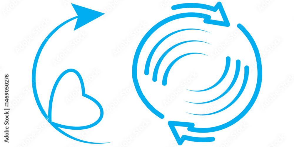Poster repeat icon. repeating vector symbol. simple return outline icons. double arrow icon. refresh icon d