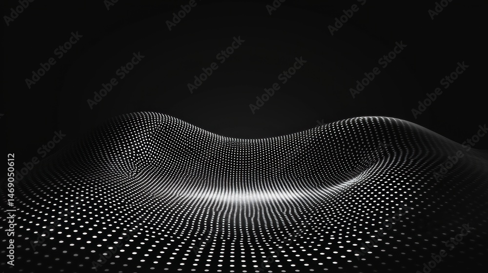 Aufkleber a black and white abstract image of a wave-like pattern.