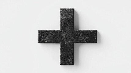 Obraz premium A black cross on a white background.