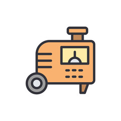 Stylized Cartoonish Portable Welder with a Wheel on a White Backdrop