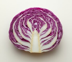 Fototapeta premium Halved Red Cabbage Cross Section Close Up