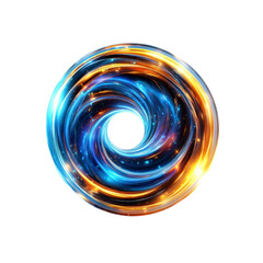 Abstract Swirling Vortex of Blue and Orange Energy
