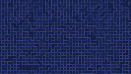 Dark Blue Abstract Geometric Maze Pattern Background With Square Lines