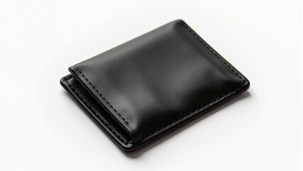 Black Leather Wallet On White Surface