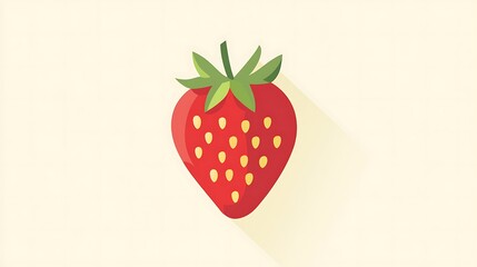 Red Strawberry Flat Icon.