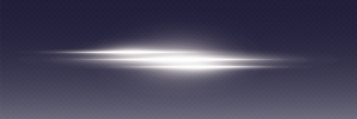 White glowing line of light burst of sparks. On a transparent background.