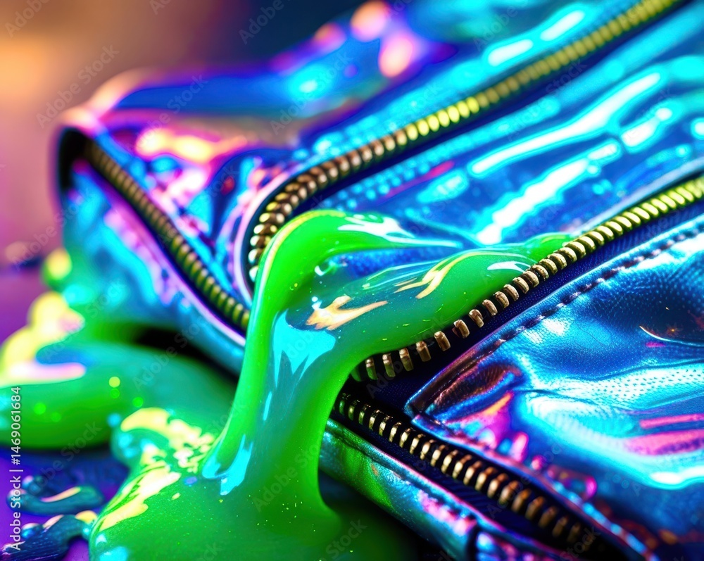 Aufkleber a jacket with green slime dripping from it