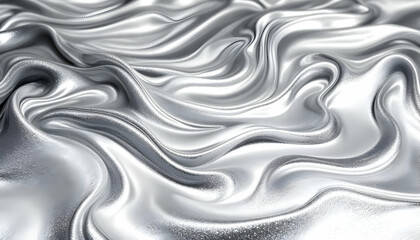 Obraz premium Elegant Silver Fabric Waves, A Luxurious Textile Background Texture