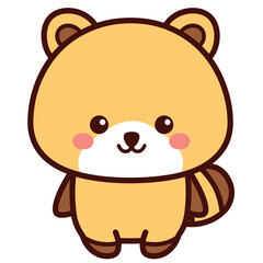 Adorable cartoon bear with rosy cheeks and a sweet smile.