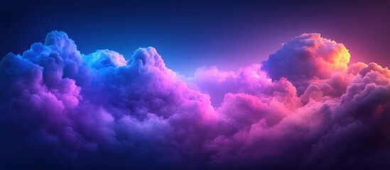 Vibrant purple and blue cloudscape at night.