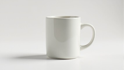 Simple White Ceramic Mug On White