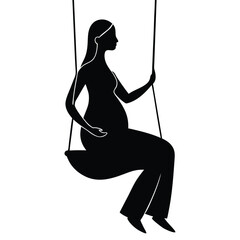 pregnant woman sitting on a swing dream pose