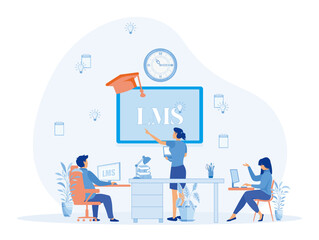Learning Management System software application concept.