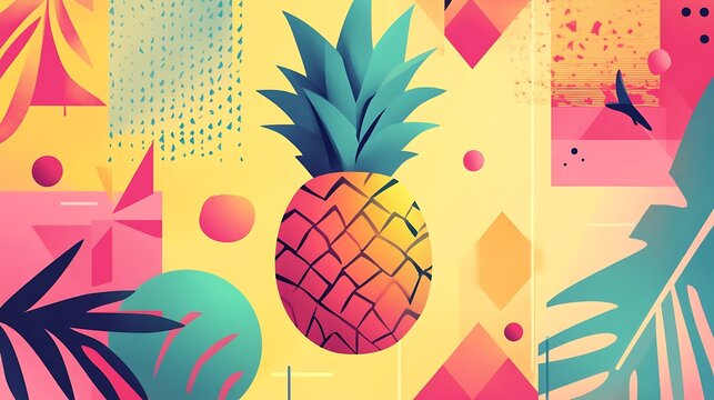 Tropical Pineapple Abstract Art. (3)