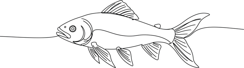 One Stroke Fish, Continuous Line Drawing