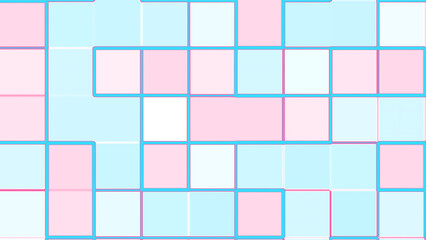 Geometric Grid Background with Light Pink and Blue Square Pattern