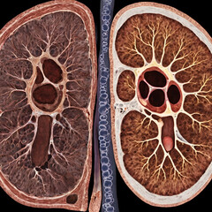 Cross-Sectional Comparison of Human Kidneys: Healthy vs. Diseased"