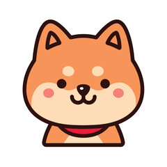 Cute Shiba Inu dog cartoon illustration.
