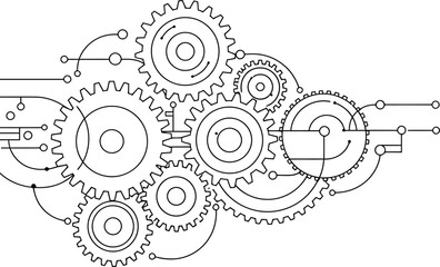 Interlocking Gears Vector Illustration