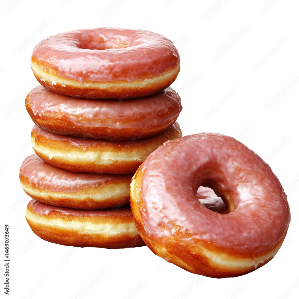 Poster a tempting stack of colorful donuts glazed to perfection and ready to satisfy any sweet tooth with t