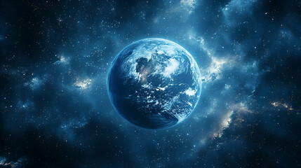 A cosmic view of Earth from outer space.