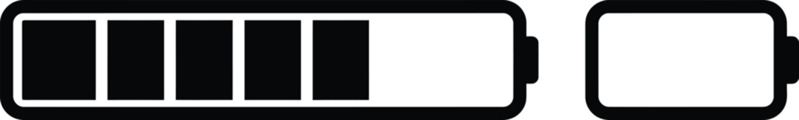 Obraz premium Black and White Battery Icon Draining Animation