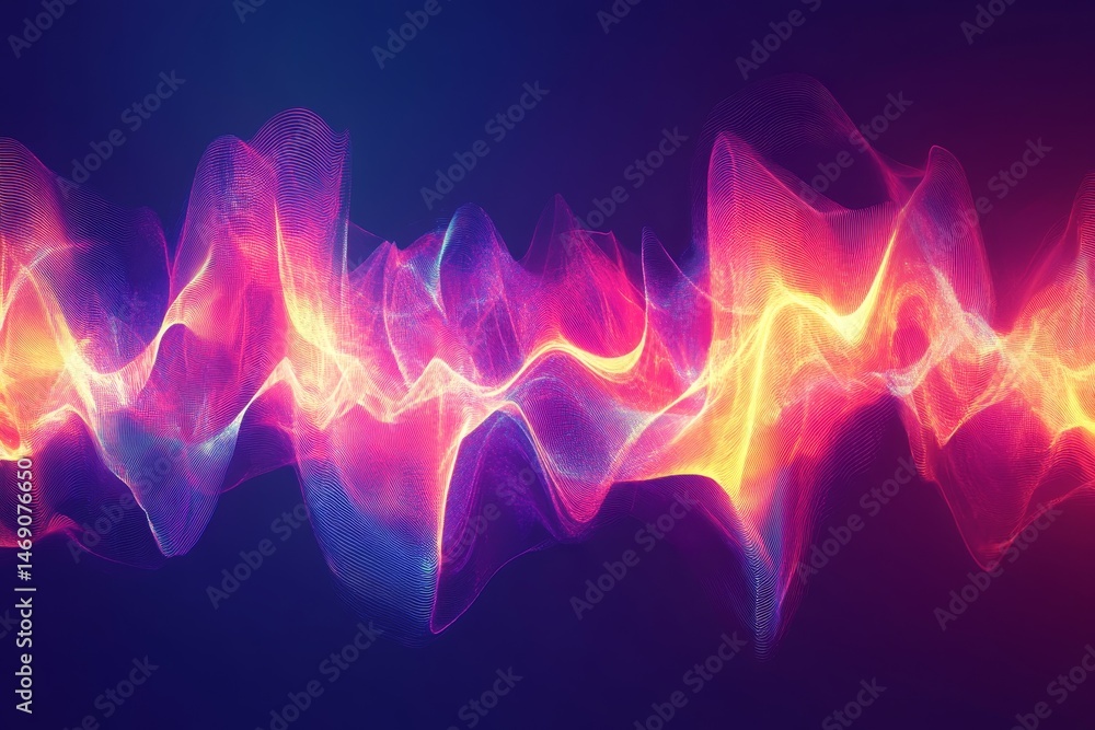 Poster abstract design with vibrant flowing forms.
