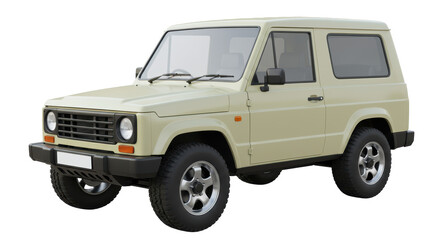 Isolated Beige SUV Car Vehicle
