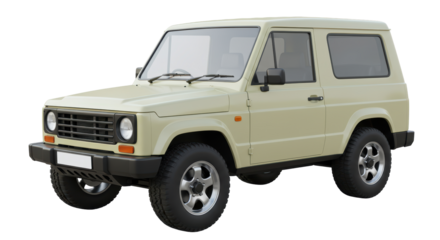 Isolated Beige SUV Car Vehicle