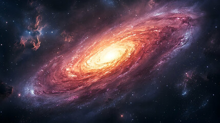 Spiral galaxy formation in deep space.