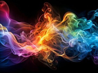 Luminous Smoke Trails Abstract Light Art